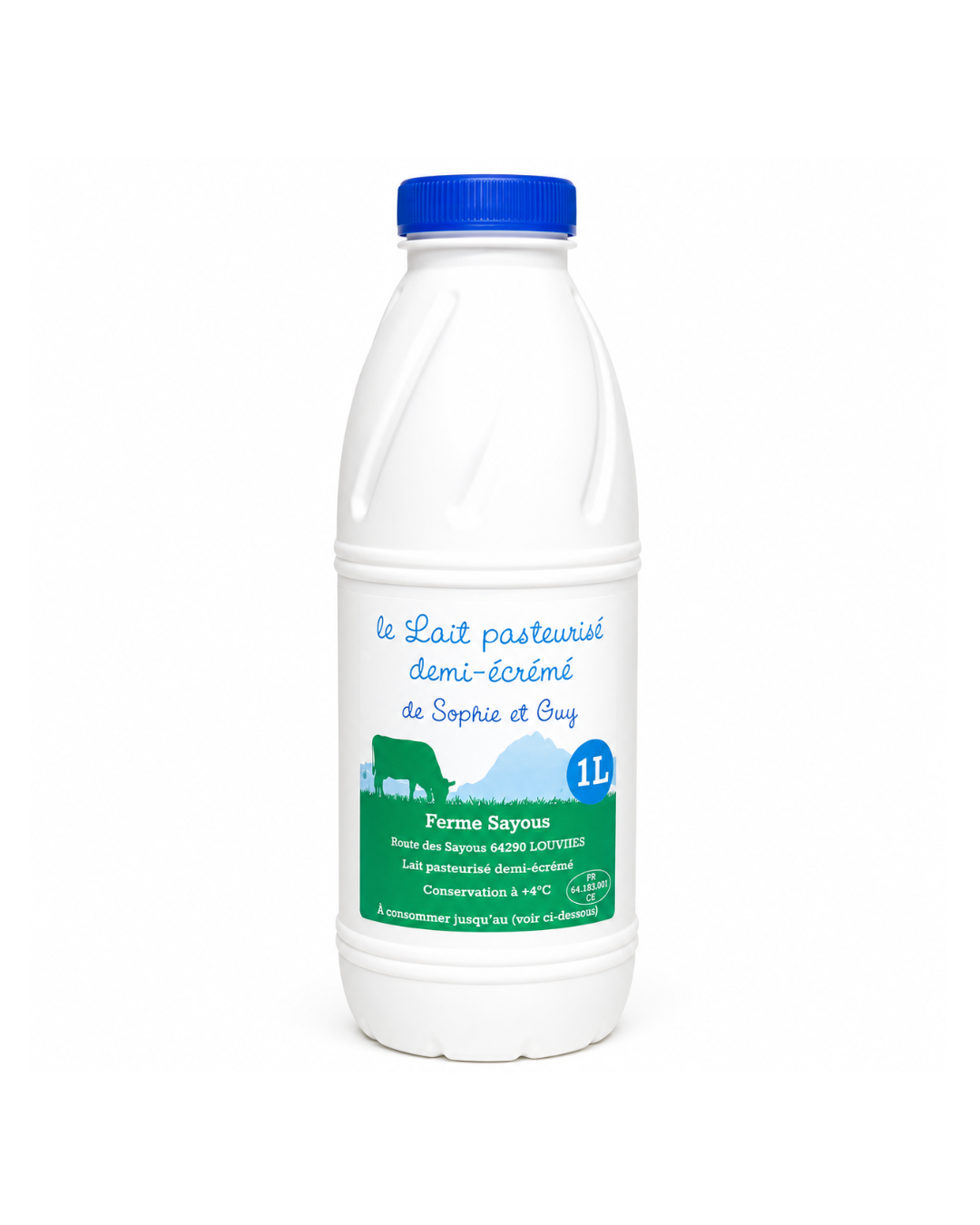 Lait pasteurisé demi-ecremé entier (1 L)