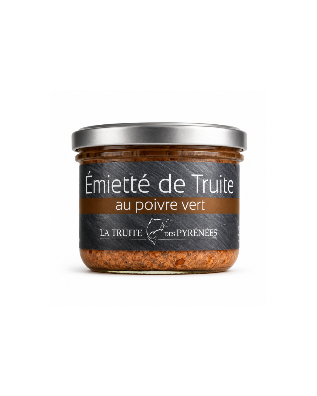 Emietté de truite au poivre vert (pot de 90g)