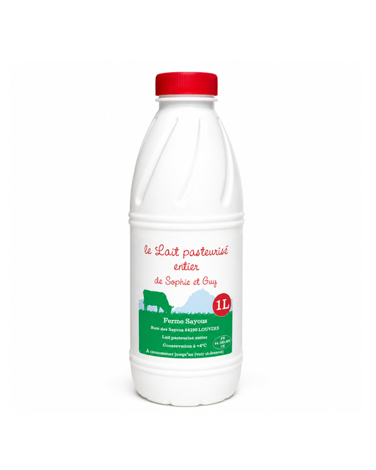 Lait pasteurisé entier (1 L)